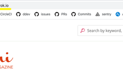 Cropped browser screenshot of a site, emphasizing the `.ngrok.io` domain name